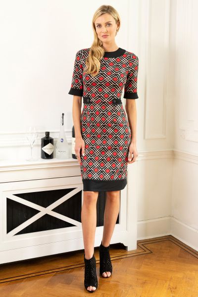 Vintage Feel Ponte Dress with Cuffs