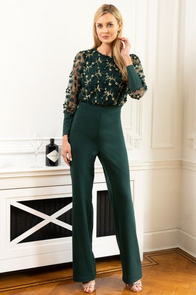 Ponte Jumpsuit with Blouson Sleeves