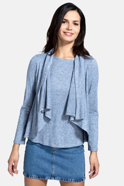 Knitted Top with Cardigan Draping